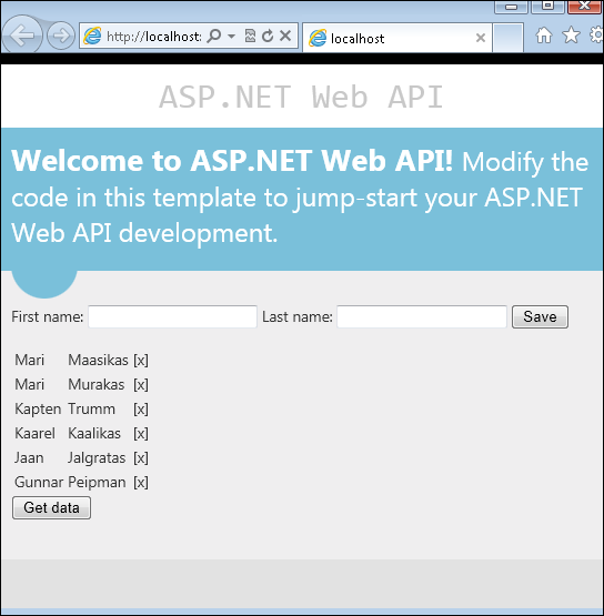 ASP.NET Web API test application