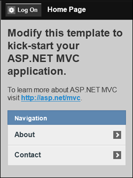 ASP.NET MVC 4: Mobile index page