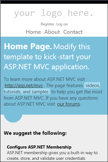 ASP.NET MVC 4: Page looks nice also on small screens
