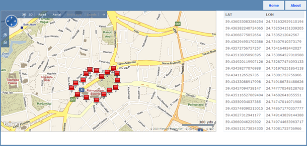 Bing Maps with push pins