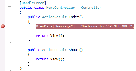 Breakpoint in custom ASP.NET MVC code