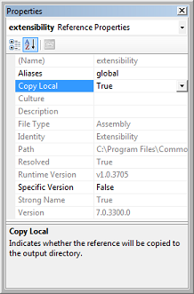 Make local copy of extensibility DLL