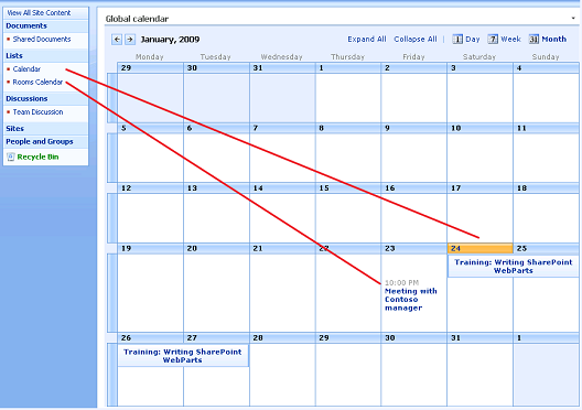 SharePoint global calendar