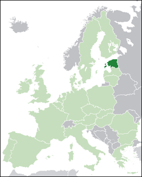 Estonia on Europe map