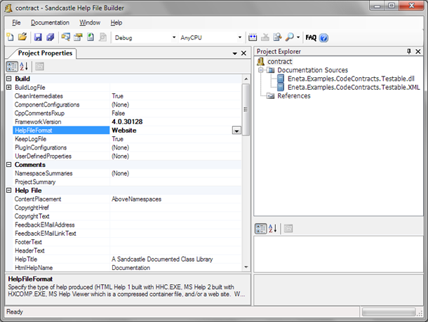 Sandcastle Help File Builder