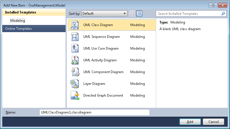 Visual Studio 2010: UML modeling projects
