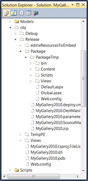 Visual Studio: Publishing package contents