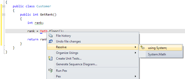 Visual Studio: Resolve reference