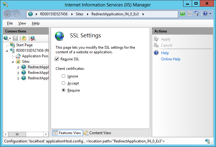 IIS on Windows Azure uses SSL and required client certificates