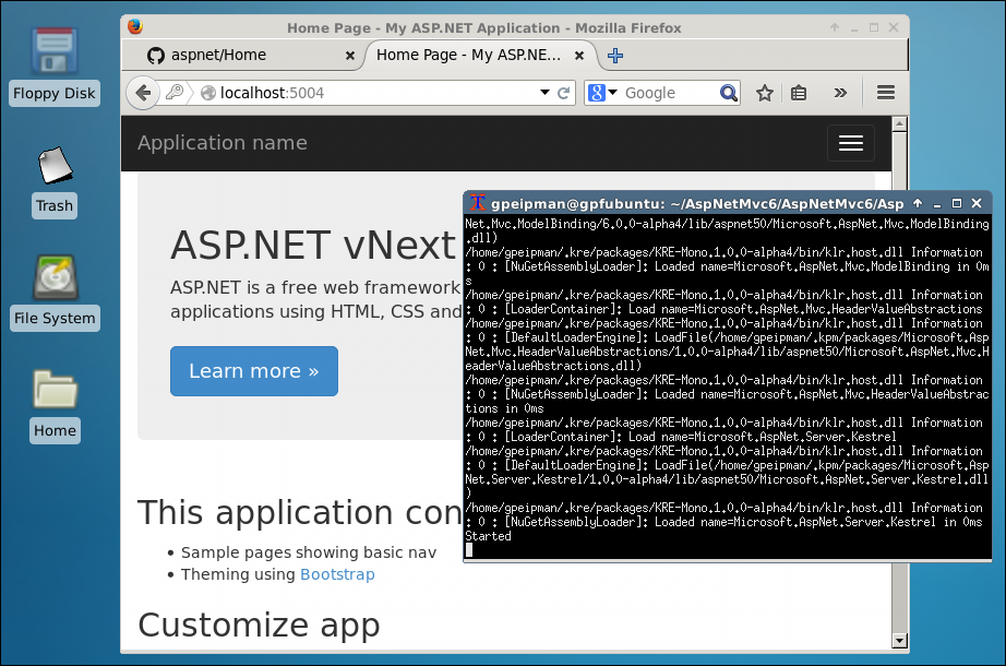 ASP.NET vNext running on Linux