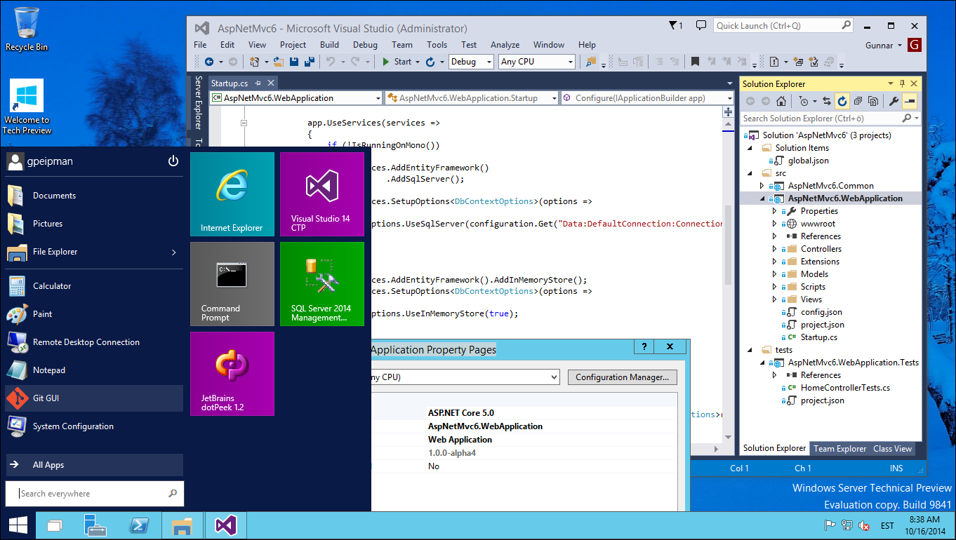 ASP.NET Core on Windows 10