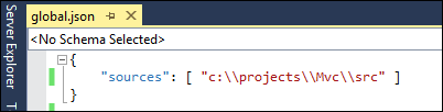 global.json refers to ASP.NET MVC source