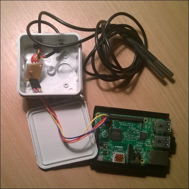 RaspberryPi 2 and two thermal sensors solution to control freezing of beer.