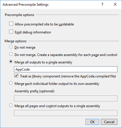 ASP.NET precompile settings