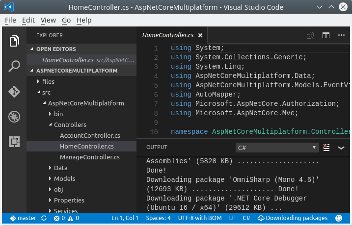 Visual Studio Code: Downloading packages