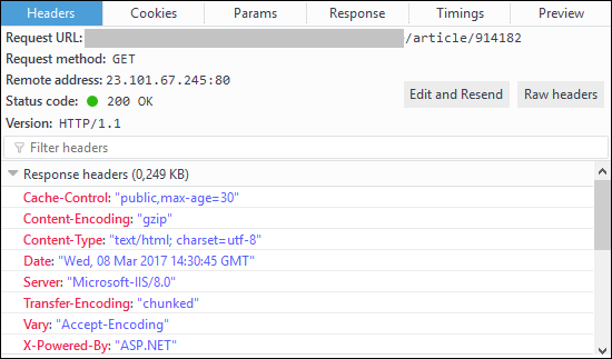 ASP.NET Core response caching output