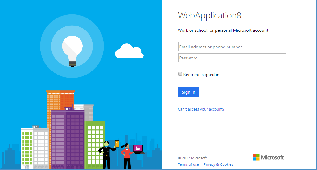 Microsoft Account log-in page