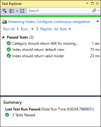 Succeeded tests in Visual Studio test runner