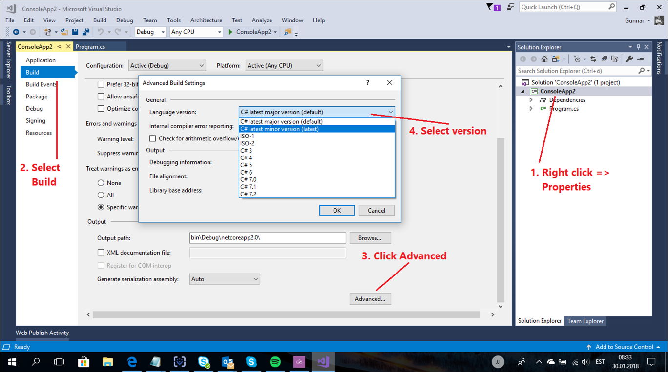 how to older versions of visual studio