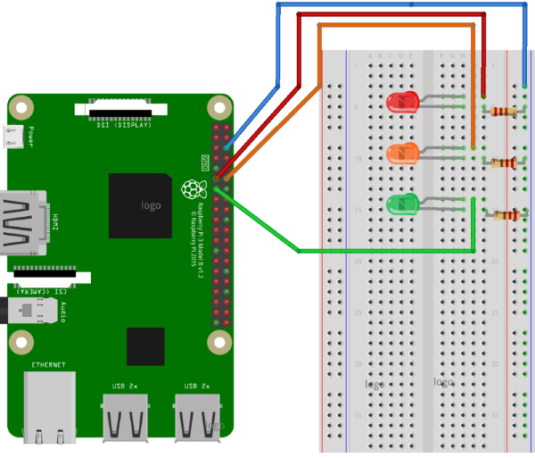 Connecting traffic lights to Raspberry Pi