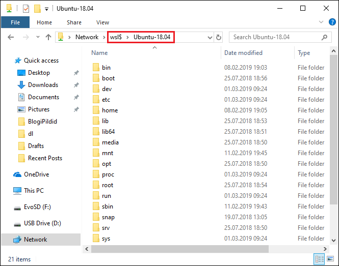 Windows Subsystem for Linux: Browing files with Windows Explorer