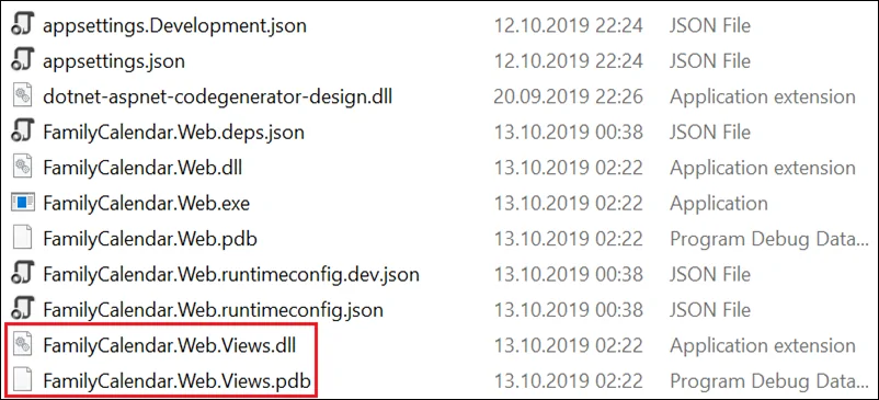 ASP.NET Core: Precompiled views