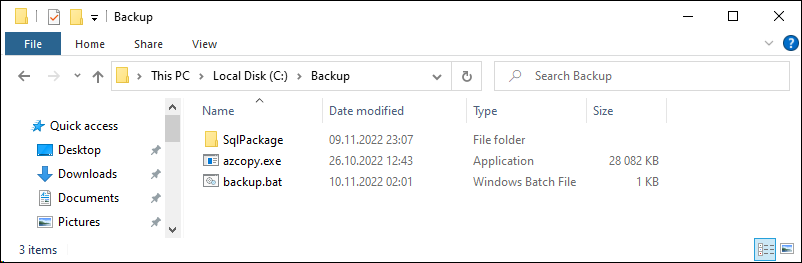 Backup folder on SQL Server system disk